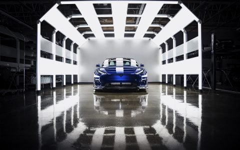 Deep Blue Metallic Tesla Model S Plaid - UP BBK, Brake Duct Kit, Carbon Fiber & Wheels