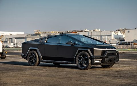 Matte Black PPF INVINCIBLE Tesla Cybertruck on 24-Inch UP Forged CYBRSPOKE in Satin Black