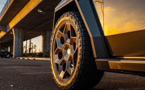 Magnesium Wrapped Tesla Cybertruck with UP Forged CYBRHEX HD Wheels