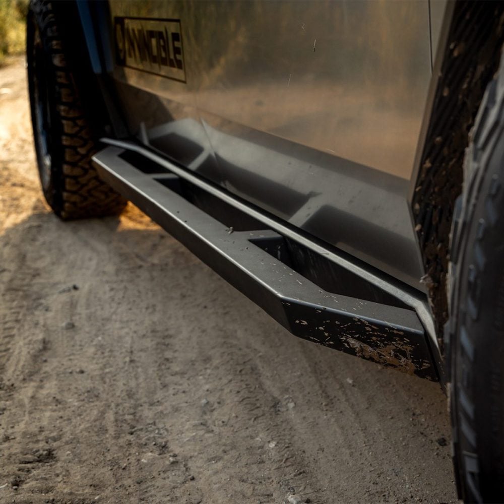 Tesla Cybertruck – UP INVINCIBLE Rock Sliders Unplugged Performance