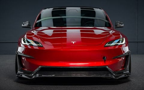 Red Rocket 2024 Tesla Model 3 Performance with Carbon Fiber Aero Kit on UP Forged UP-03 Wheels in Gloss Black 3 Red Rocket 2024 Tesla Model 3 Performance with Carbon Fiber Aero Kit on UP Forged UP-03 Wheels in Gloss Black