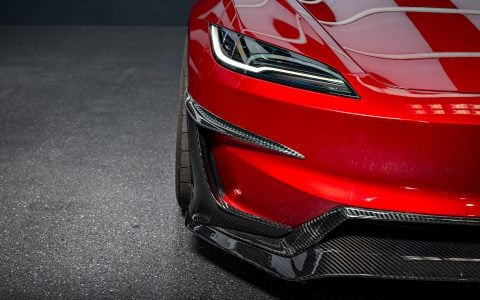 Red Rocket 2024 Tesla Model 3 Performance with Carbon Fiber Aero Kit on UP Forged UP-03 Wheels in Gloss Black 6 Red Rocket 2024 Tesla Model 3 Performance with Carbon Fiber Aero Kit on UP Forged UP-03 Wheels in Gloss Black