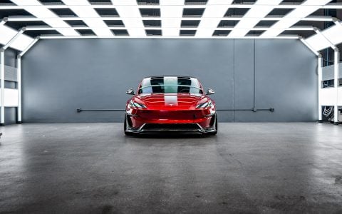 Red Rocket 2024 Tesla Model 3 Performance with Carbon Fiber Aero Kit on UP Forged UP-03 Wheels in Gloss Black 12 Red Rocket 2024 Tesla Model 3 Performance with Carbon Fiber Aero Kit on UP Forged UP-03 Wheels in Gloss Black