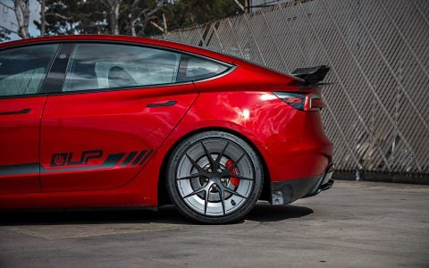 Red Rocket 2024 Tesla Model 3 Performance on 20 Inch UP Forged UP-RW Road Warrior Wheels 8 Red Rocket 2024 Tesla Model 3 Performance on 20 Inch UP Forged UP-RW Road Warrior Wheels