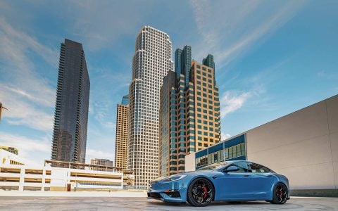 Frost Blue Metallic Tesla Model S Plaid with UP Forged UP-05 Satin Black Wheels 7 Frost Blue Metallic Tesla Model S Plaid with UP Forged UP-05 Satin Black Wheels