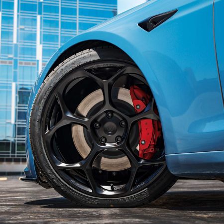 Frost Blue Metallic Tesla Model S Plaid with UP Forged UP-05 Satin Black Wheels