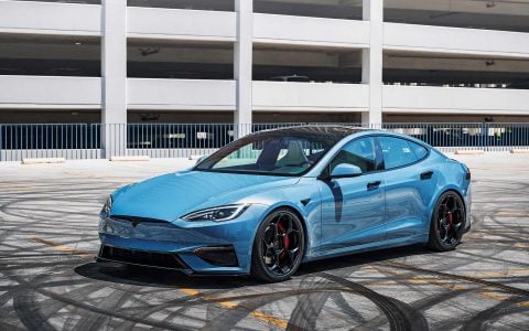 Frost Blue Metallic Tesla Model S Plaid with UP Forged UP-05 Satin Black Wheels 1 Frost Blue Metallic Tesla Model S Plaid with UP Forged UP-05 Satin Black Wheels