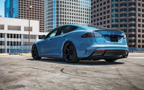 Frost Blue Metallic Tesla Model S Plaid with UP Forged UP-05 Satin Black Wheels 4 Frost Blue Metallic Tesla Model S Plaid with UP Forged UP-05 Satin Black Wheels