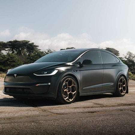 Satin Black Tesla Model X Long Range with UP Forged UP-05 Wheels in Satin Bronze
