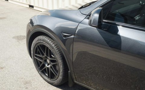 Stealth Grey Tesla Model Y Long Range with UP x BBS Flugplatz Wheels in Asteroid Graphite 10 Stealth Grey Tesla Model Y Long Range with UP x BBS Flugplatz Wheels in Asteroid Graphite