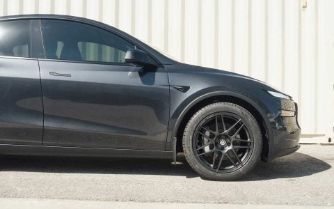 Stealth Grey Tesla Model Y Long Range with UP x BBS Flugplatz Wheels in Asteroid Graphite 7 Stealth Grey Tesla Model Y Long Range with UP x BBS Flugplatz Wheels in Asteroid Graphite