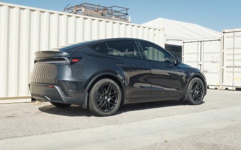 Stealth Grey Tesla Model Y Long Range with UP x BBS Flugplatz Wheels in Asteroid Graphite 4 Stealth Grey Tesla Model Y Long Range with UP x BBS Flugplatz Wheels in Asteroid Graphite