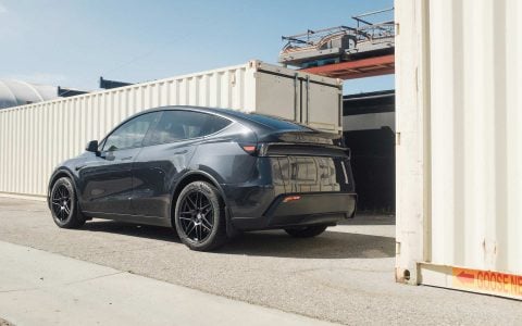 Stealth Grey Tesla Model Y Long Range with UP x BBS Flugplatz Wheels in Asteroid Graphite 2 Stealth Grey Tesla Model Y Long Range with UP x BBS Flugplatz Wheels in Asteroid Graphite