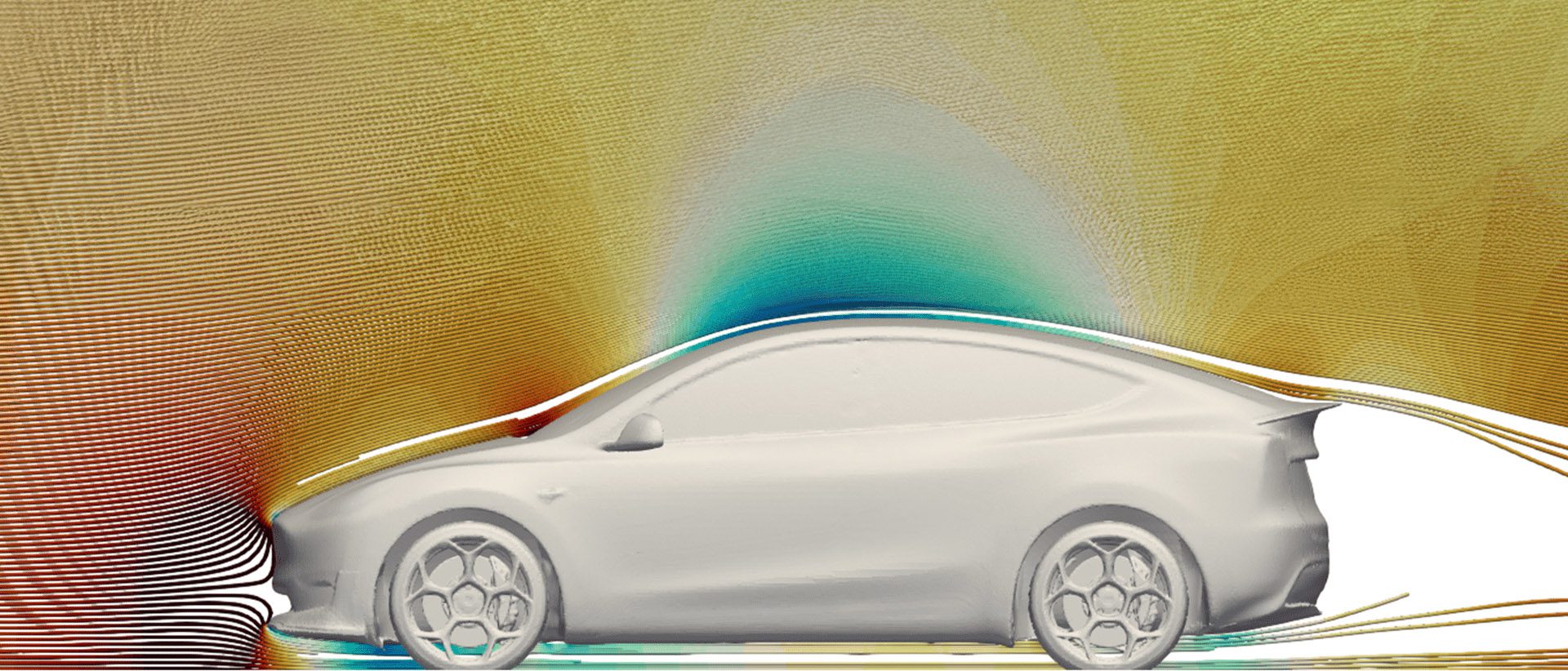 Tesla Model Y Carbon Fiber Front Lip Spoiler 1 Tesla Model Y Carbon Fiber Front Lip Spoiler CFD Testing Image 1