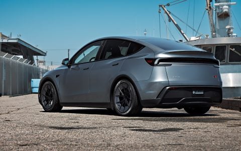 Tesla Model Y Juniper with UP Forged 20 inch Road Warrior Wheel by Unplugged Performance 3