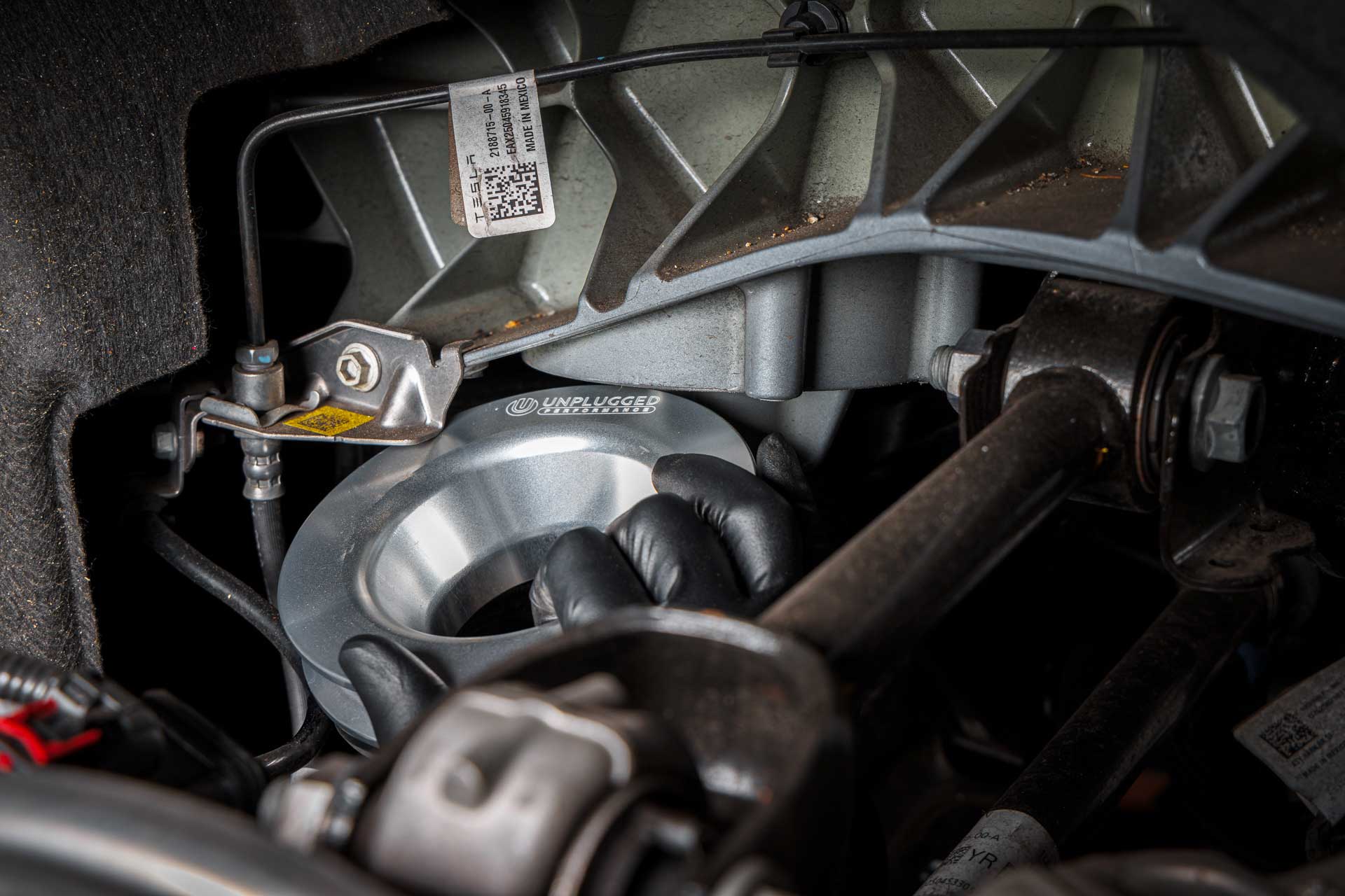 Tesla Model Y Leveling Lift Kit: Gain Ground Clearance, Keep Factory Comfort 5 Tesla-Model-Y-with-Leveling-Lift-Kit-by-Unplugged-Performance-8