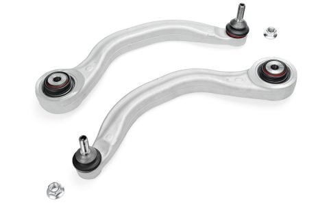 Unplugged Performance Tesla Model 3 Front Lower Control Arms Fore Aft Spherical Bushing 2